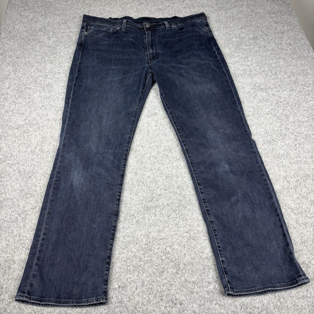Levi's 514 Premium Jeans Mens 42x32 Straight Leg BIG E Dark Wash Blue Denim EUC